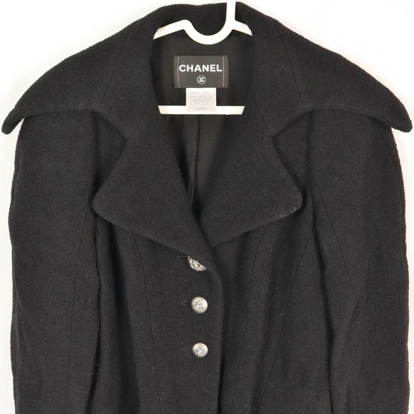 Chanel size 42 Black Wool Silk Lined Jacket - Picture 2 of 11